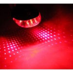 Bicycle taillight, with 5 leds and 2 laser beams, dot design, red color, red laser